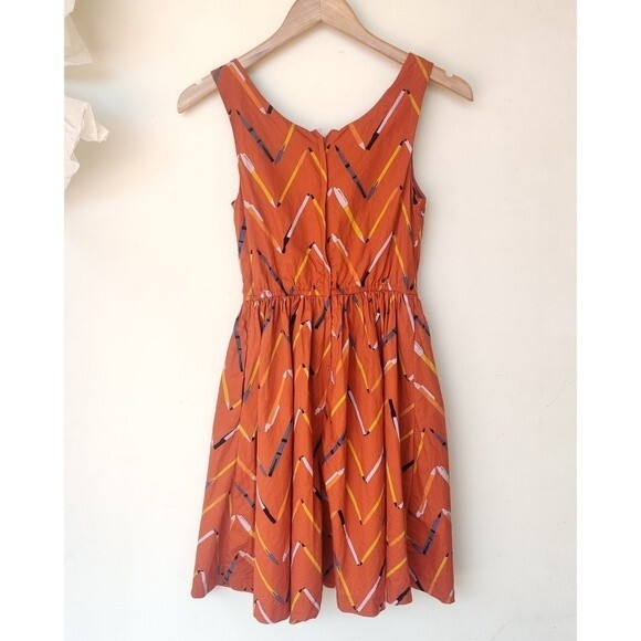 Modcloth Orange Chevron Dress - Picture 4 of 10